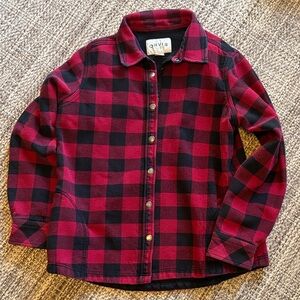 Orvis Women’s Large Flannel Lined Plaid 100% Cotton Snap Down Shirt/Shacket